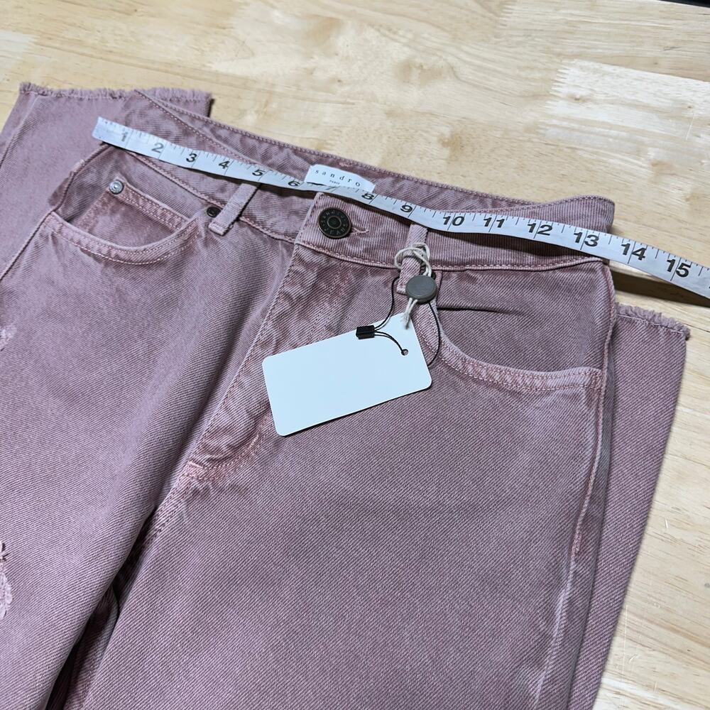 Sandro Jilly Rose Color Slim Straight Jeans Women's Size 36 (US 4) New With Tags - Picture 8 of 10